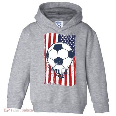 USA Flag Soccer Lover Toddler Hoodie