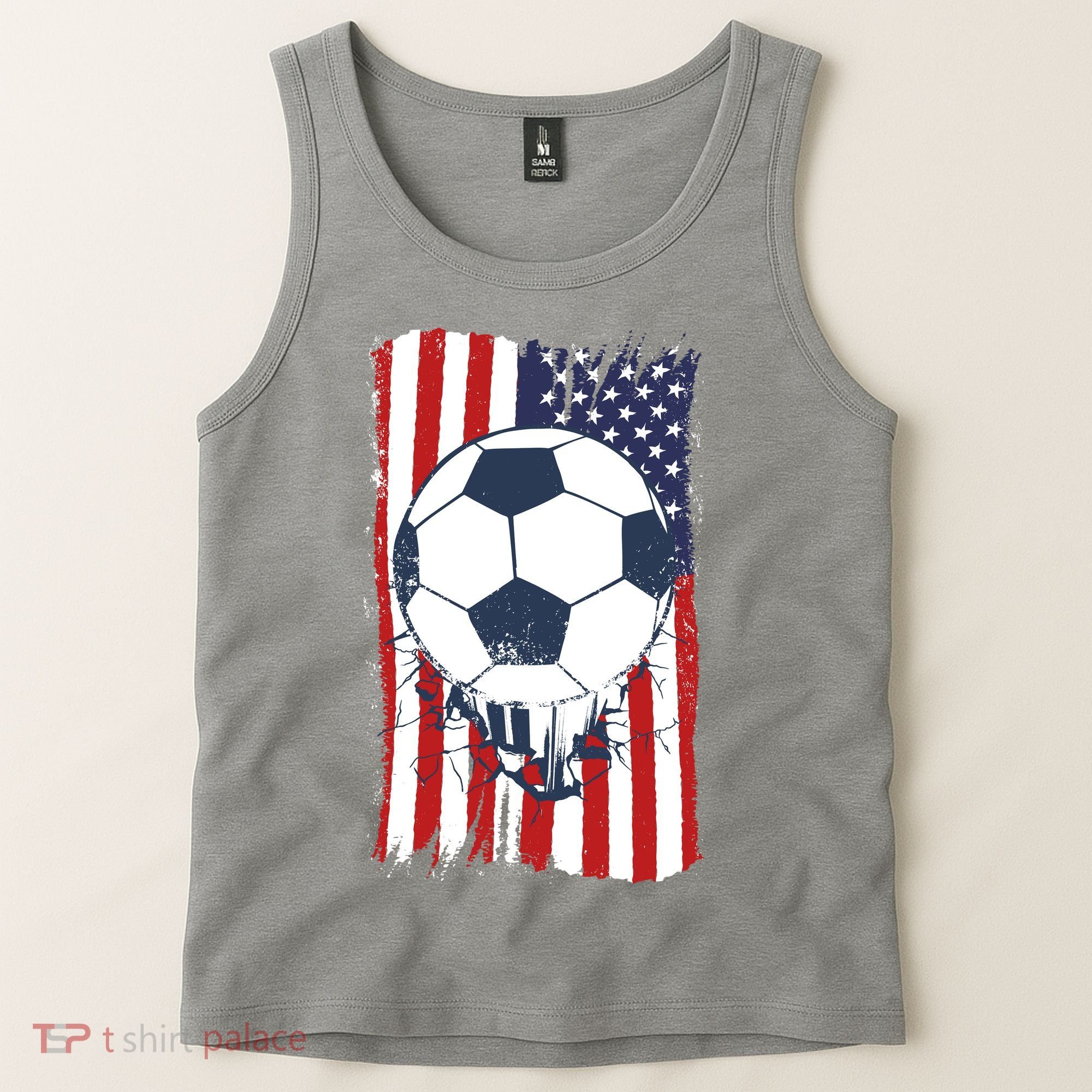 USA Flag Soccer Lover Tank Top