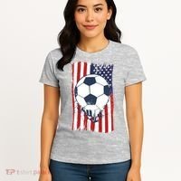 USA Flag Soccer Lover Women's T-Shirt thumb 4
