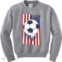 USA Flag Soccer Lover Kids Sweatshirt thumb 0