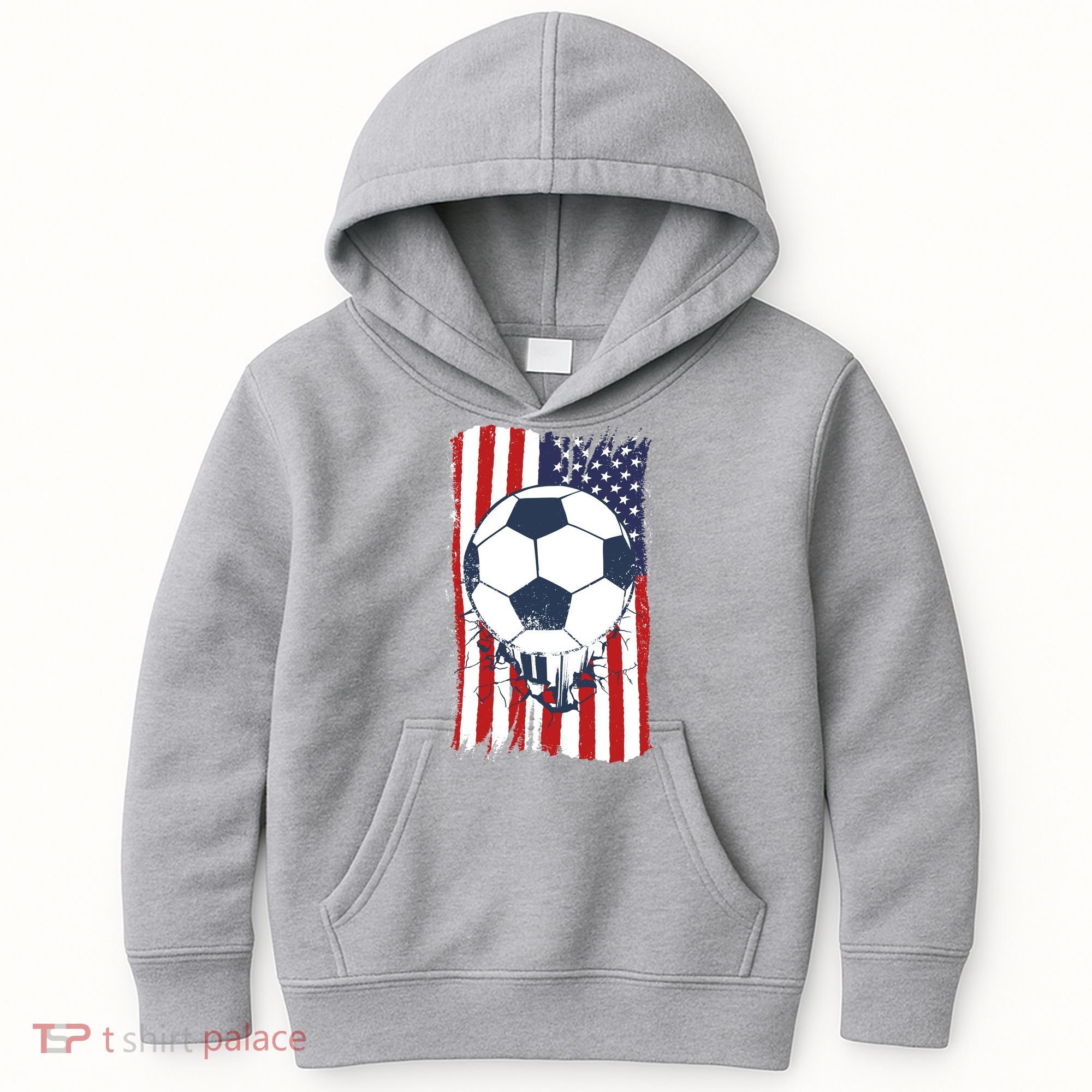 USA Flag Soccer Lover Kids Hoodie