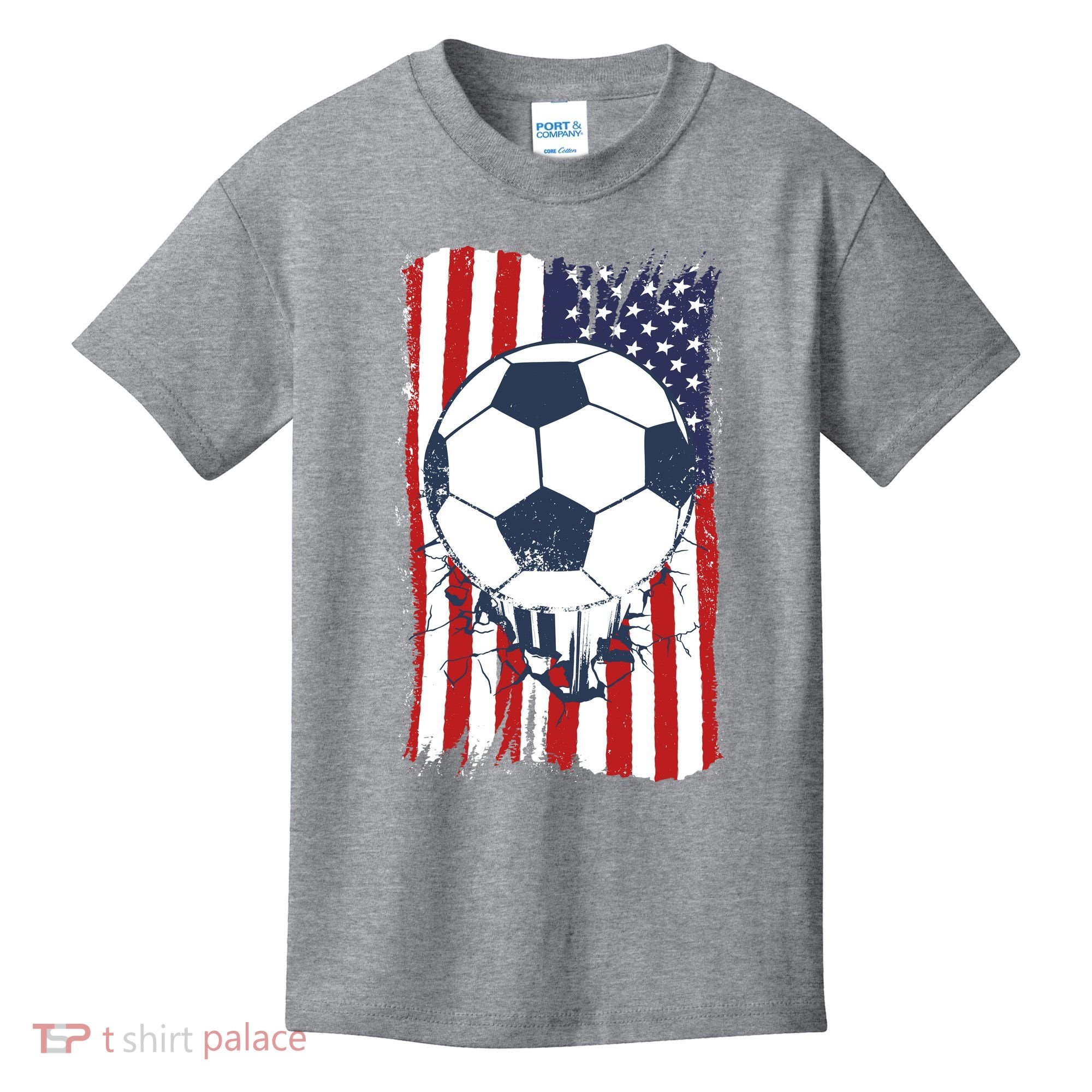 USA Flag Soccer Lover Kids T-Shirt