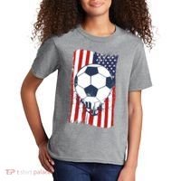 USA Flag Soccer Lover Kids T-Shirt thumb 2