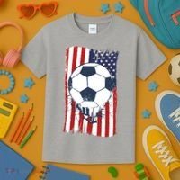 USA Flag Soccer Lover Kids T-Shirt thumb 3