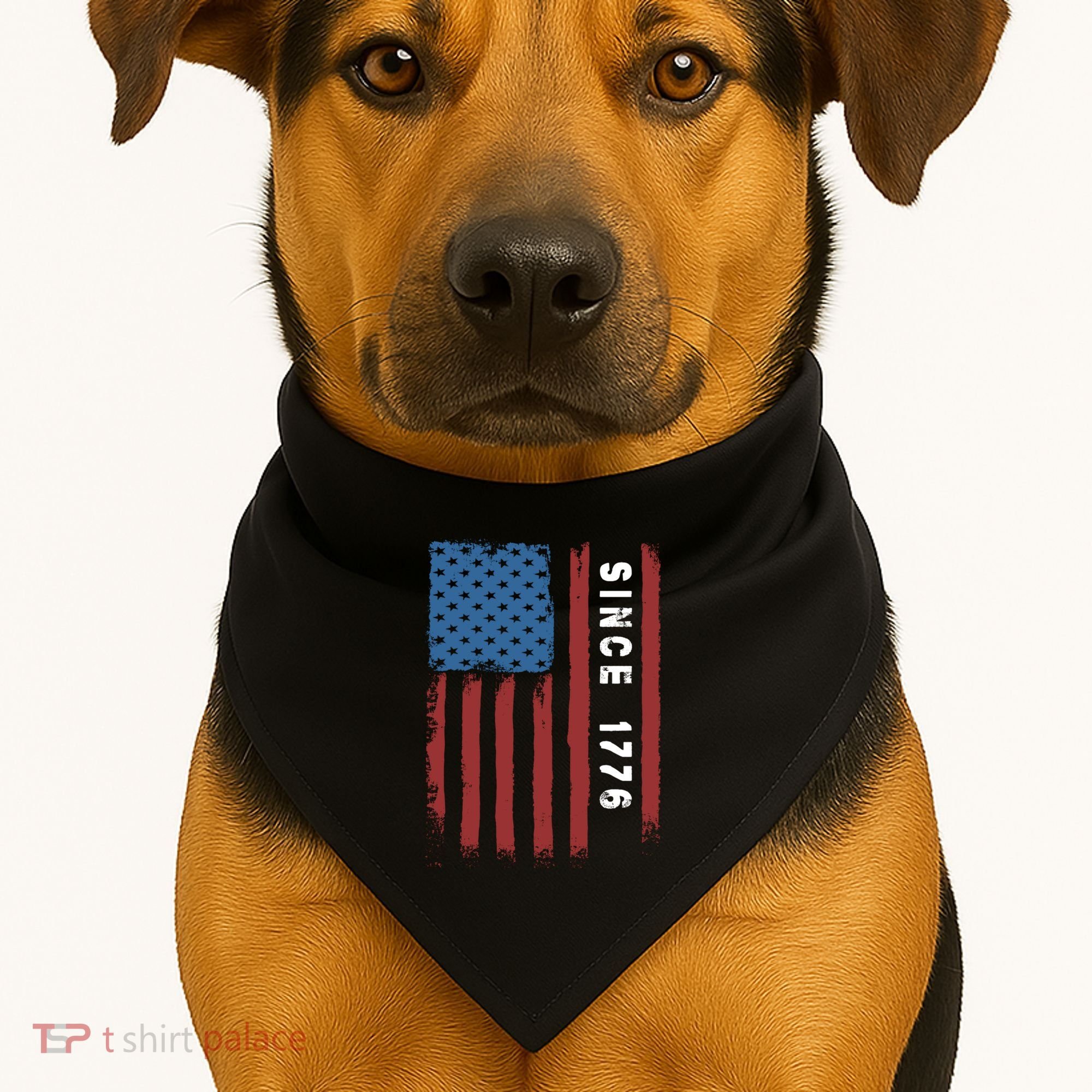 Usa Flag Since 1776 Revolution Declaration Freedom Military Gift USA-Made Doggie Bandana