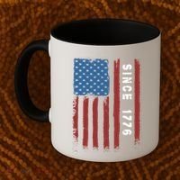 Usa Flag Since 1776 Revolution Declaration Freedom Military Gift Coffee Mug thumb 2
