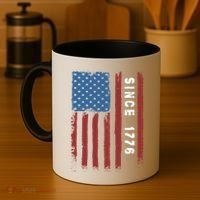 Usa Flag Since 1776 Revolution Declaration Freedom Military Gift Coffee Mug thumb 4