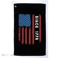 Usa Flag Since 1776 Revolution Declaration Freedom Military Gift Golf Towel thumb 0
