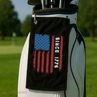 Usa Flag Since 1776 Revolution Declaration Freedom Military Gift Golf Towel thumb 2