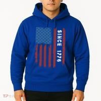 Usa Flag Since 1776 Revolution Declaration Freedom Military Gift Hoodie thumb 2