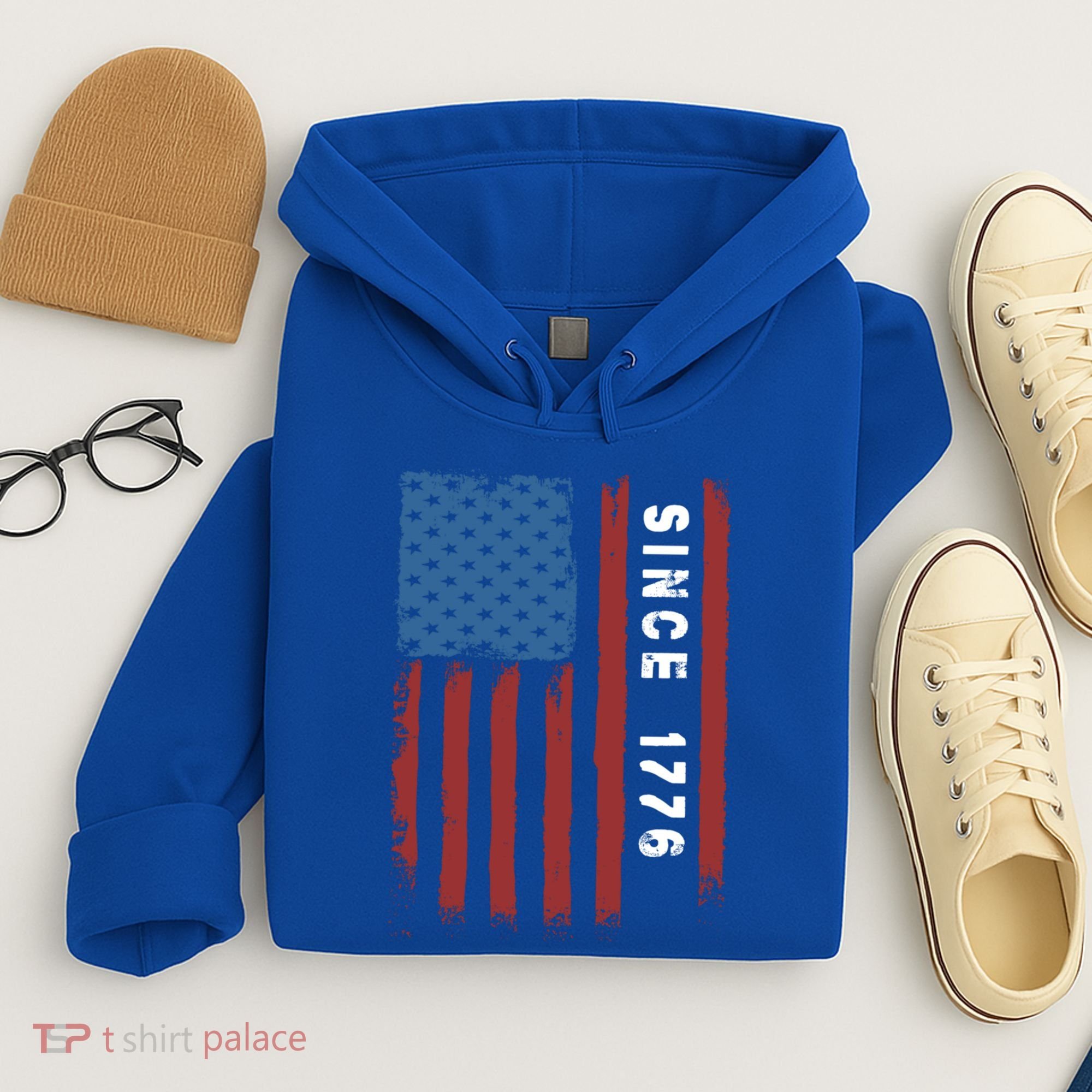 Usa Flag Since 1776 Revolution Declaration Freedom Military Gift Hoodie