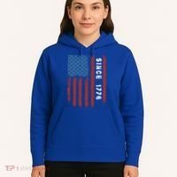 Usa Flag Since 1776 Revolution Declaration Freedom Military Gift Hoodie thumb 5