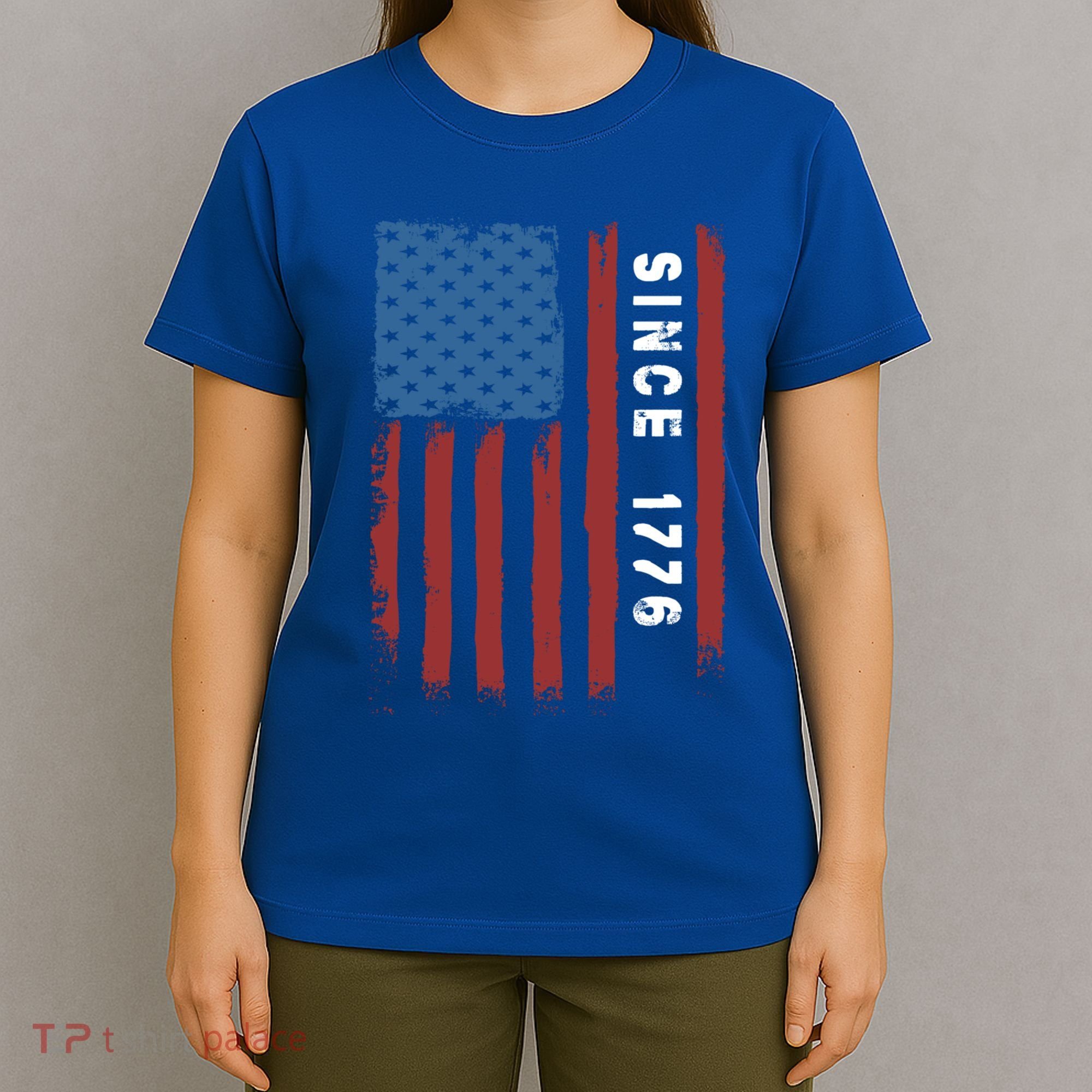 Usa Flag Since 1776 Revolution Declaration Freedom Military Gift T-Shirt