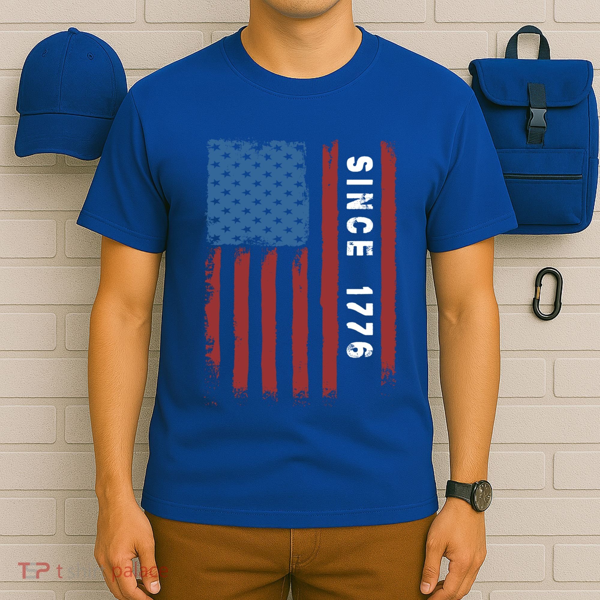 Usa Flag Since 1776 Revolution Declaration Freedom Military Gift T-Shirt