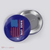 Usa Flag Since 1776 Revolution Declaration Freedom Military Gift Button thumb 0