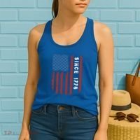 Usa Flag Since 1776 Revolution Declaration Freedom Military Gift Women's Tank Top thumb 2