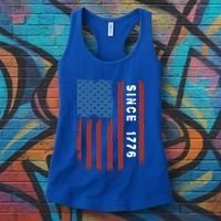 Usa Flag Since 1776 Revolution Declaration Freedom Military Gift Women's Tank Top thumb 3