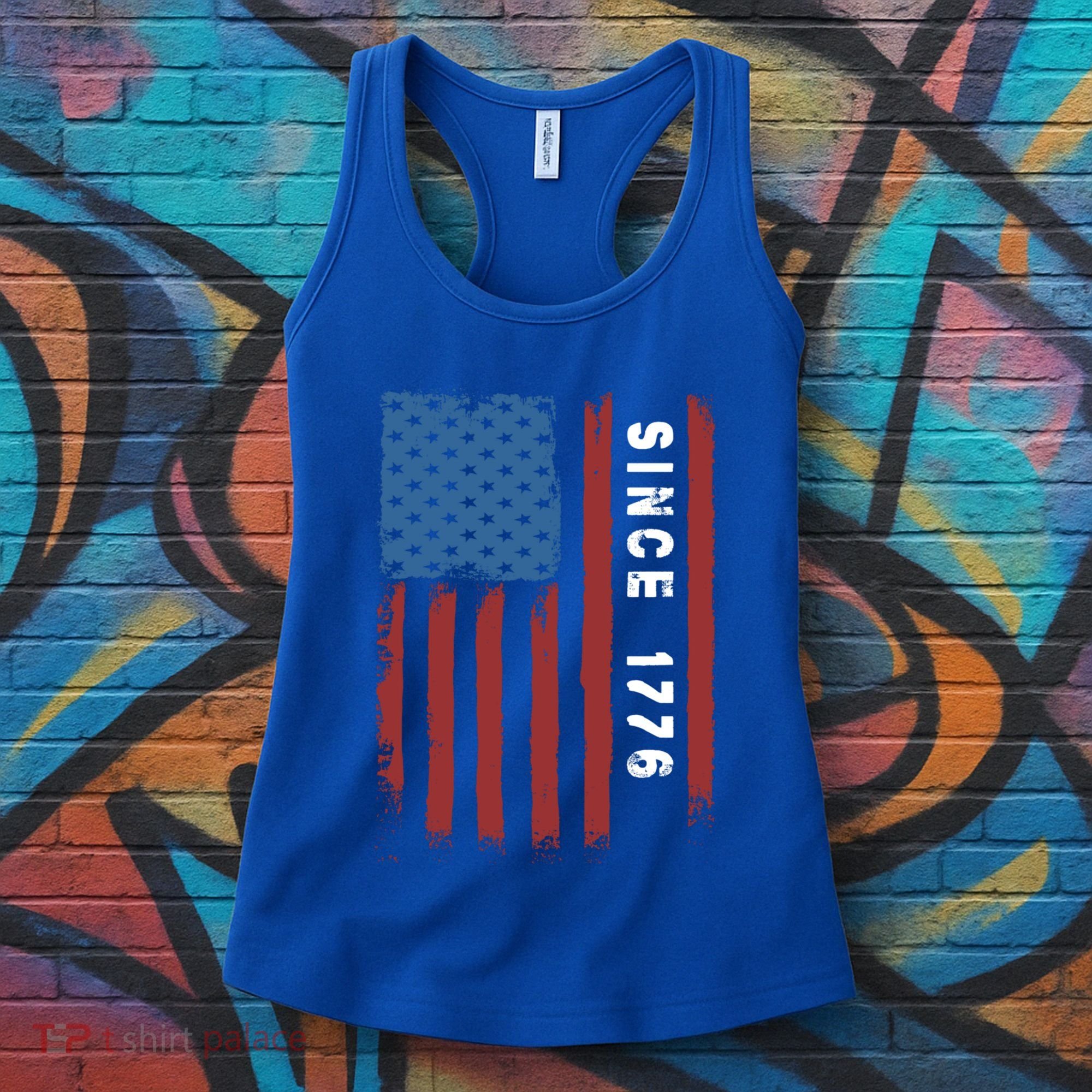 Usa Flag Since 1776 Revolution Declaration Freedom Military Gift Women's Tank Top