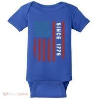 Usa Flag Since 1776 Revolution Declaration Freedom Military Gift Baby Bodysuit thumb 0