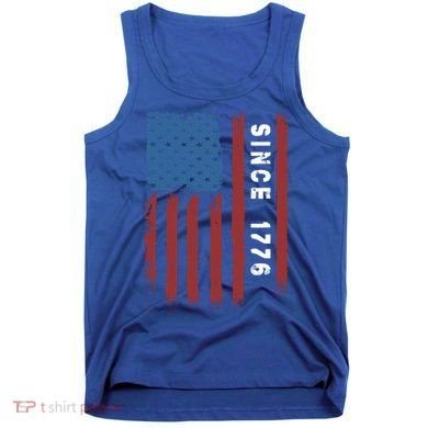 Usa Flag Since 1776 Revolution Declaration Freedom Military Gift Tank Top