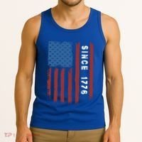 Usa Flag Since 1776 Revolution Declaration Freedom Military Gift Tank Top thumb 3