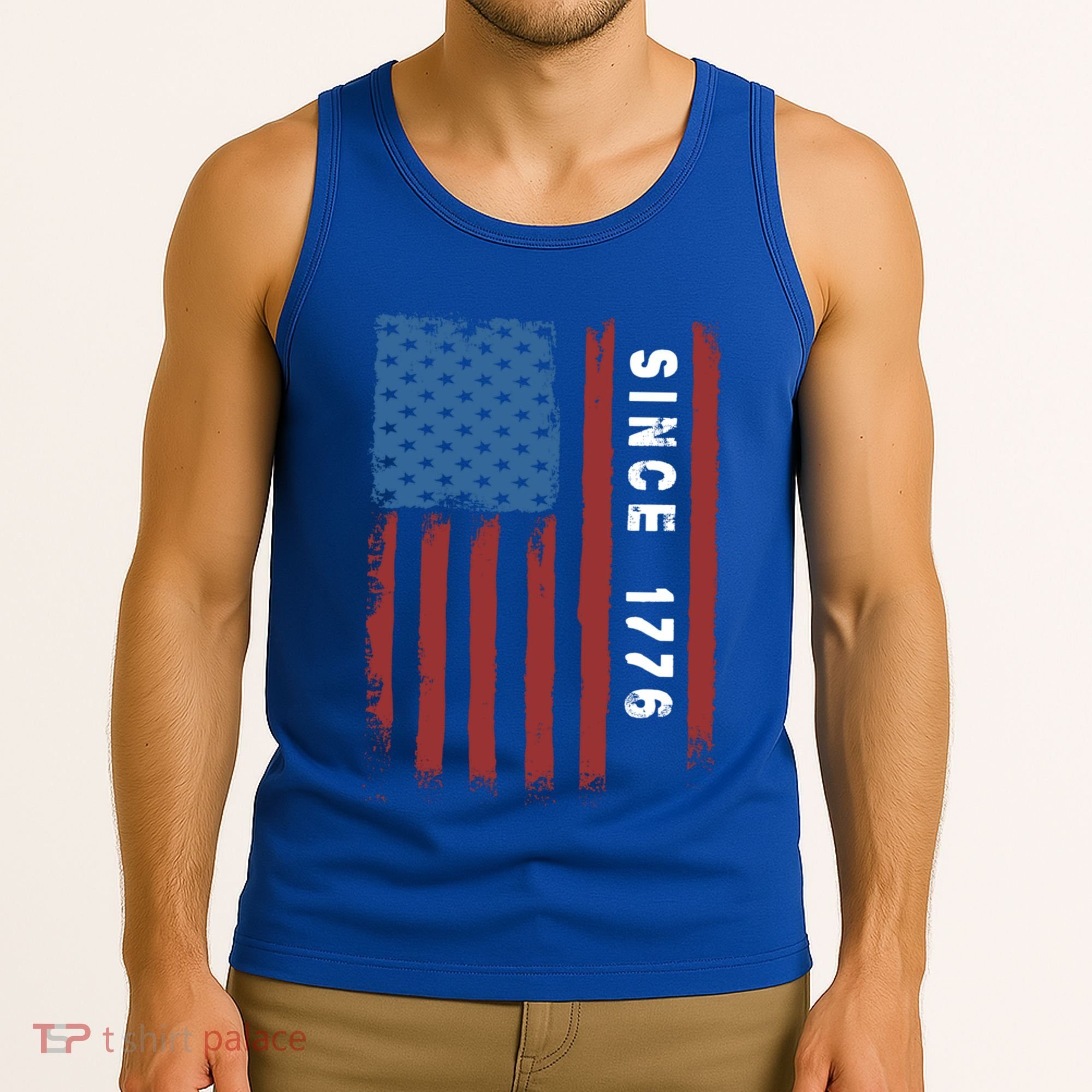 Usa Flag Since 1776 Revolution Declaration Freedom Military Gift Tank Top