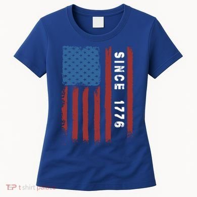 Usa Flag Since 1776 Revolution Declaration Freedom Military Gift Women's T-Shirt