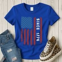 Usa Flag Since 1776 Revolution Declaration Freedom Military Gift Women's T-Shirt thumb 3