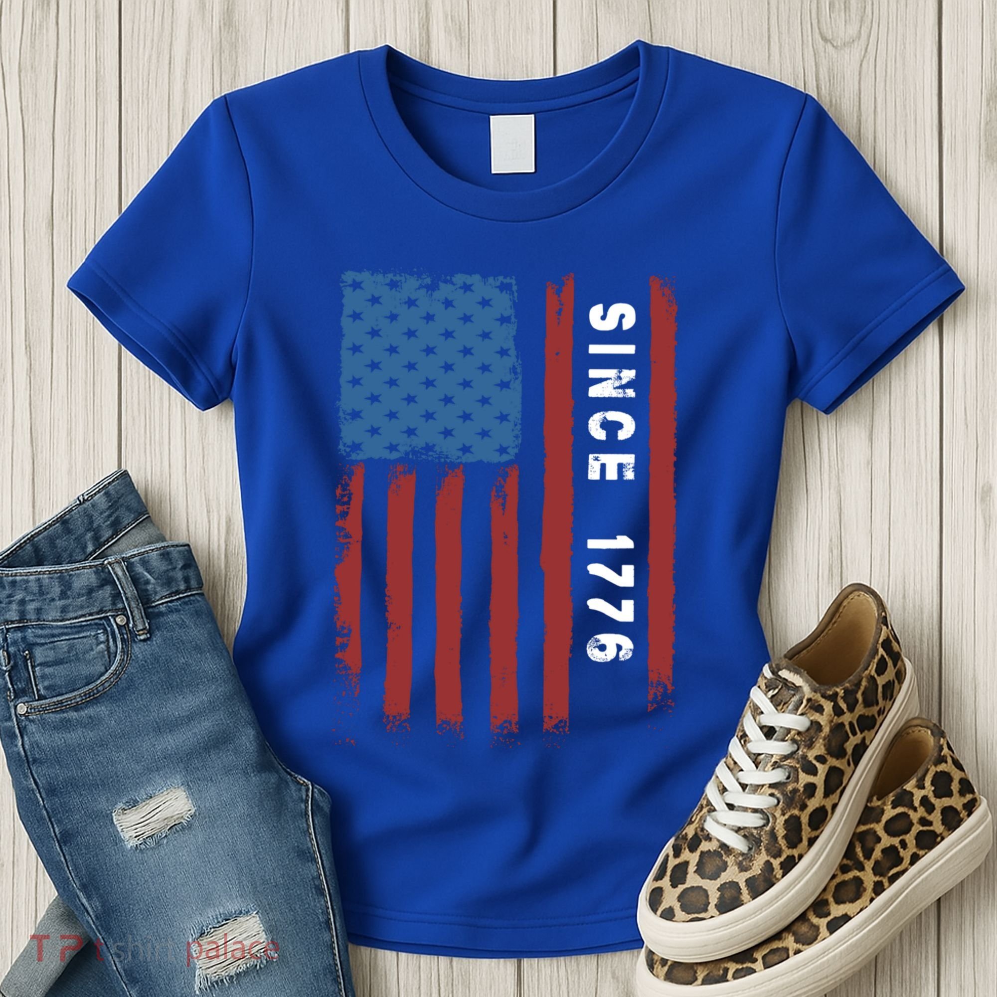 Usa Flag Since 1776 Revolution Declaration Freedom Military Gift Women's T-Shirt