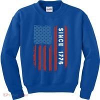 Usa Flag Since 1776 Revolution Declaration Freedom Military Gift Kids Sweatshirt thumb 0
