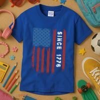 Usa Flag Since 1776 Revolution Declaration Freedom Military Gift Kids T-Shirt thumb 3