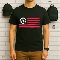 Usa Flag Soccer Ball Cool Futbol Equipment Women T-Shirt thumb 6