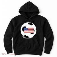 Usa Flag Soccer Fan Long Sleeve Hoodie thumb 0