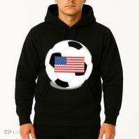 Usa Flag Soccer Fan Long Sleeve Hoodie thumb 2