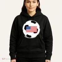 Usa Flag Soccer Fan Long Sleeve Hoodie thumb 5