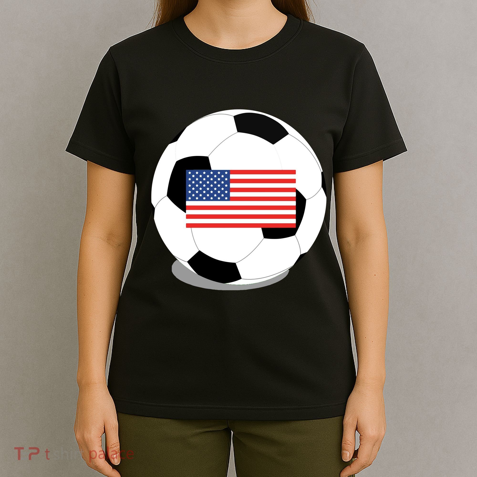 Usa Flag Soccer Fan Long Sleeve T-Shirt