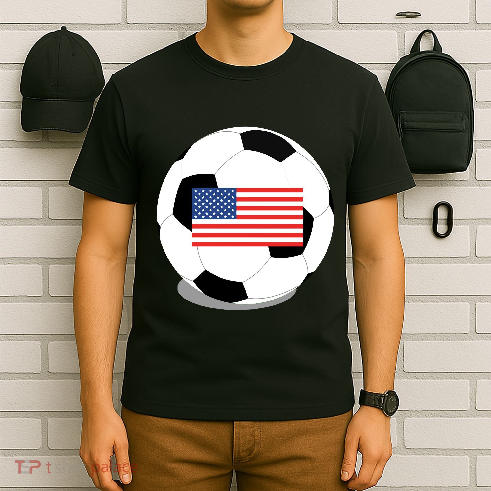 Usa Flag Soccer Fan Long Sleeve T-Shirt