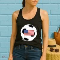 Usa Flag Soccer Fan Long Sleeve Women's Tank Top thumb 2
