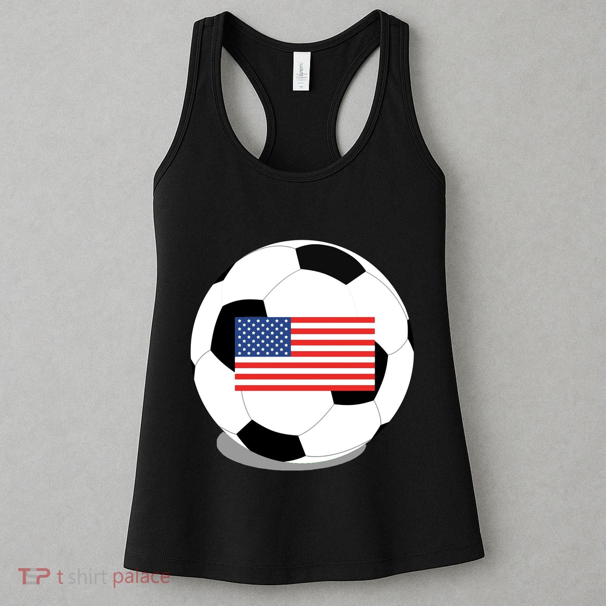 Usa Flag Soccer Fan Long Sleeve Women's Tank Top