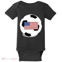 Usa Flag Soccer Fan Long Sleeve Baby Bodysuit thumb 0