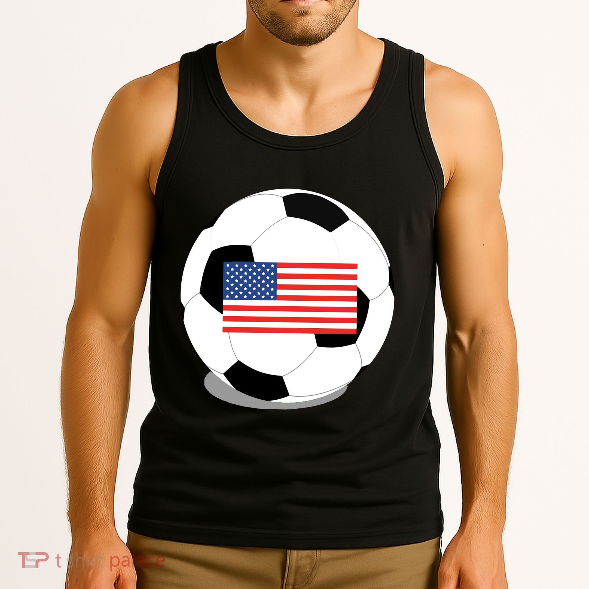 Usa Flag Soccer Fan Long Sleeve Tank Top