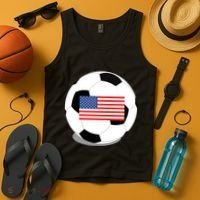 Usa Flag Soccer Fan Long Sleeve Tank Top thumb 4