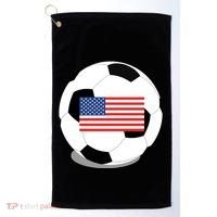Usa Flag Soccer Fan Long Sleeve Golf Towel thumb 0