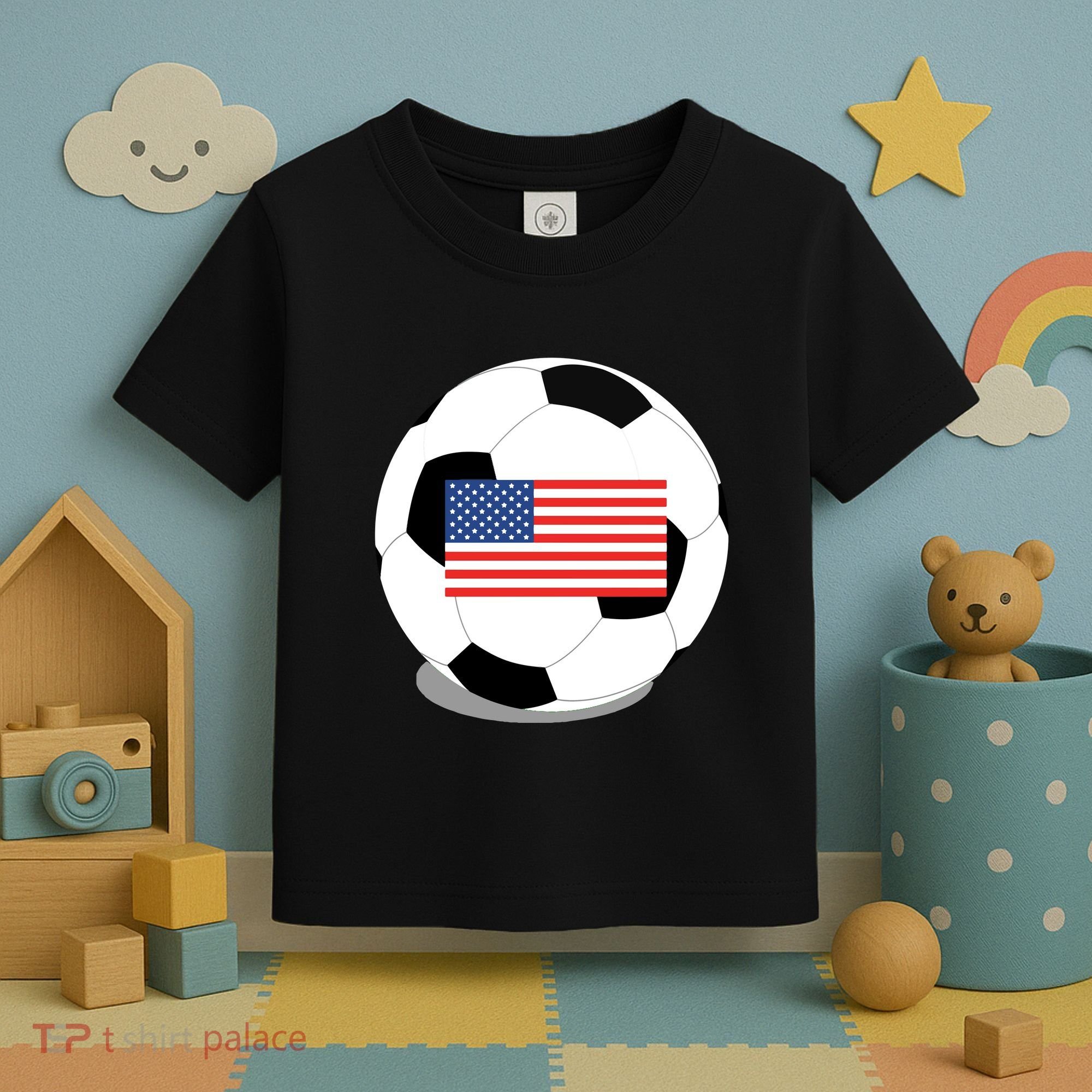 Usa Flag Soccer Fan Long Sleeve Toddler T-Shirt