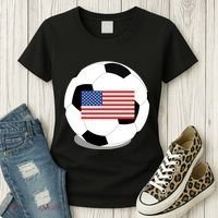 Usa Flag Soccer Fan Long Sleeve Women's T-Shirt thumb 3
