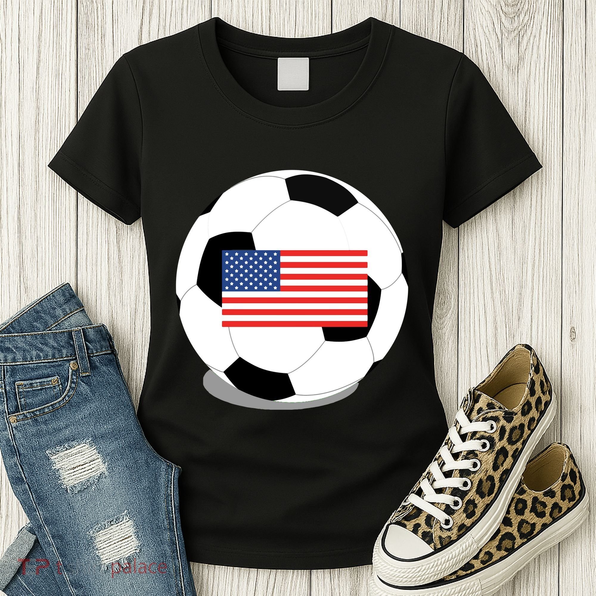 Usa Flag Soccer Fan Long Sleeve Women's T-Shirt