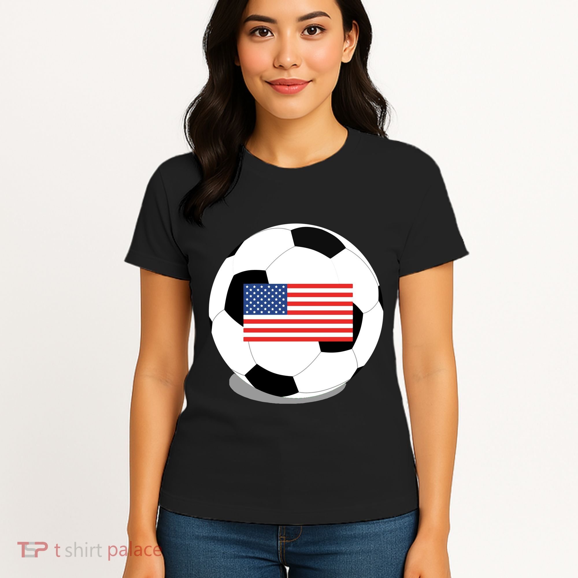 Usa Flag Soccer Fan Long Sleeve Women's T-Shirt