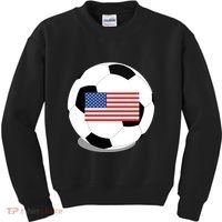 Usa Flag Soccer Fan Long Sleeve Kids Sweatshirt thumb 0