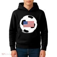 Usa Flag Soccer Fan Long Sleeve Kids Hoodie thumb 4