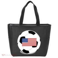 Usa Flag Soccer Fan Long Sleeve Tote Bag thumb 0